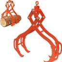Log Lifting Tongs 36 Inch - 3300LBS Load Capacity Heavy Duty Log Grapple with 4 Serrated Claw Hooks & Handles, Logging Tongs for Tractors, Trucks, Forklifts, Orange