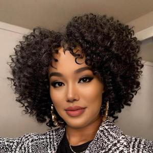MIMAN 5 Packs Short Curly Crochet Braids 8 Inch Jamaican Bounce Ocean Wave Crochet Hair Extentions for Black Women DIY Mohawk Braided Ponytail Hairstyle Natural Black Synthetic