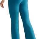 RUNNING GIRL Womens Ribbed V Crossover High Waist Yoga Pants Flare Leggings for Women with Side Pockets (S)