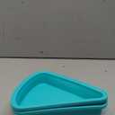 2-Pack Reusable Silicone Leftover Pizza Slice Storage Container with Air-tight Lids-BPA Free,Fits Single Slice up to 16,Save Space,Refrigerator organizer(2 Blue)