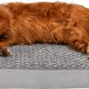 Furhaven Orthopedic Dog Bed for Large Dogs w/ Removable Washable Cover, For Dogs Up to 95 lbs - Ultra Plush Faux Fur & Suede Mattress - Gray, Jumbo/XL