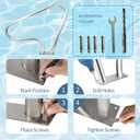 Pool Rail for inground Pools (39x32), 304SS Pool handrail with Nonslip Blue Cover