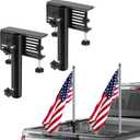 Flagpole Holder for Truck Bed, No Drilling Pickup Truck Flagpole Mount in Bed,Trailer Bed Flag Holder, Fit Up to 1.3 Inch Flag Pole (Black, Pack of 2)