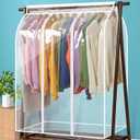 Garment Bags for Hanging Clothes, Large Clear Closet Clothing Protector, Waterproof Garment Storage Bag, Coat Covers for Closet with Zipper for Suits, Shirts, Jackets, Long Dress