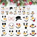 3 x 5inch Christmas Snowmans Face Stencil for Crafts Reusable Small Christmas Snowmans Face Stencils Holiday Templates for Ornament DIY Crafts Wood Canvas (face30)