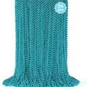 YAXINRUI 24 PCS Teal Bead Necklaces, Teal Mardi Gras Beads, 33 Inch Round Beaded Necklaces School Spirit Day Necklace for Mardi Gras Party Christmas Festive Events, Party Favors