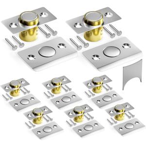 Tonitrui Silent Ball Catch, Adjustable Strong Magnet Door CatchUsing Noise Free, Replacing Door Ball Catch, with Identical Installation Dimension(8 Pack, Silver)