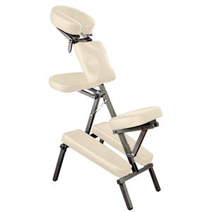 NRG Grasshopper Portable Massage Chair - Fully Adjustable Seat, Chest Pad, Head Cradle and Arm Supports - Lightweight Chair, Compacts for Easy Transport - Carrying Case Included - Color: Cream