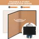 Cork Board Bulletin Board 36 x 48, Foldable Notice Pin Board for Wall, Black Aluminum Framed 4x3 Corkboard, Large Wall Mounted Office Board with 36 Push Pins for School & Home