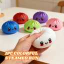 Dumpling Squishy, 3.4 Inch Squishy Dumpling Mystery Box, Colorful Dumpling Stress Balls Fidget Sensory Toy, Easter Basket Stuffers with Food Steamer Stretchy Desk Toys (1 Pack)