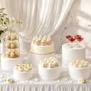 Buffet Risers, 3 Pcs White Round Acrylic Stands for Party & Events
Food-Grade Acrylic, Nestable & Stackable, 2-in-1 Display/Storage, Easy to Clean, 6"-8" Range, For Catering/Dessert/Jewelry