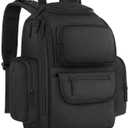 Mancro Diaper Bag Backpack, Multifunctional Dad Diaper Bag with 2 Side Insulated Pockets, Travel Water Resistant Baby Diaper Backpack for Men Women with Stroller Straps, Black (Large)