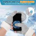 Coume Fingerless Gloves Mitten for Women Knitted Fleece Winter Thick Warm Touch Screen Convertible Flap Half Finger Adult (Black)