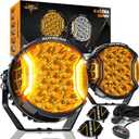 Auxbeam V-Ultra Series 7" 226W Side Shooter LED Offroad Lights, Amber DRL 3 Modes Light Bar, 270 Coverage Round LED Pods Spotlights, 26800LM Yellow Fog Lights with Protective Covers, Pair