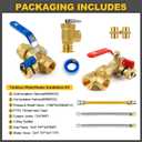 3/4 Inch Tankless Water Heater Valve Kit with Pressure Relief Valve and Gas Connectors,Clean Brass & NPT Thread