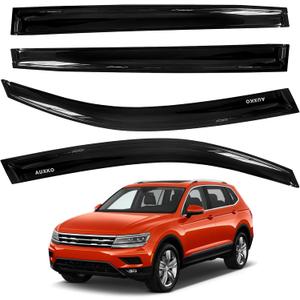 AUXKO Rain Guards for Volkswagen (VW) Tiguan 2024-2018, Window Vent Visors Accessory - Tape-On Rain Guard Window Visor for Volkswagen Tiguan Auto Car, Side Window Wind Deflectors & Visors Smoke Black