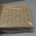 Foldable Storage Baskets with Handles Paper Rope Storage Baskets Rectangle Collapsible Hand Woven Storage Cubes Bins for Organizing Shelves Living Room Bedroom Pantry (4, 11'' x 11'' x 11'')