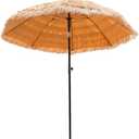 6.5ft/8ft Tiki Umbrella Outdoor Patio With Tilt - Hawaiian Tropical Palapa Beach, UPF 50+ Thatch Hut for Patios Backyard Pool