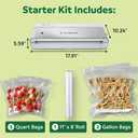 FoodSaver Compact Vacuum Sealer Machine with Airtight Bags and Roll - Ideal for Sous Vide and Airtight Food Storage, White