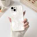 NITITOP Compatible with iPhone 13 Case Aesthetic Cute Floral Sunflowers Pattern for Women Girls Trendy Flower Slim Fit TPU Bumper Silicone Shockproof Full Camera Protection Cover - White