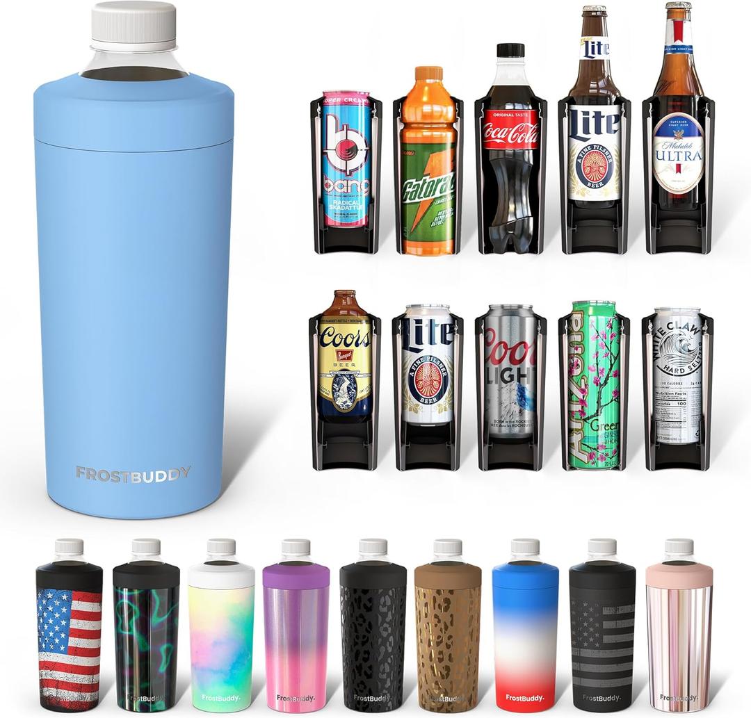 Universal Buddy XL Can Cooler by Frost Buddy - Fits 12-ounce, 16-ounce, 20-ounce, and 24-ounce Cans and Bottles - Keep Your Drinks Refreshingly Chilled for over 12 hours 