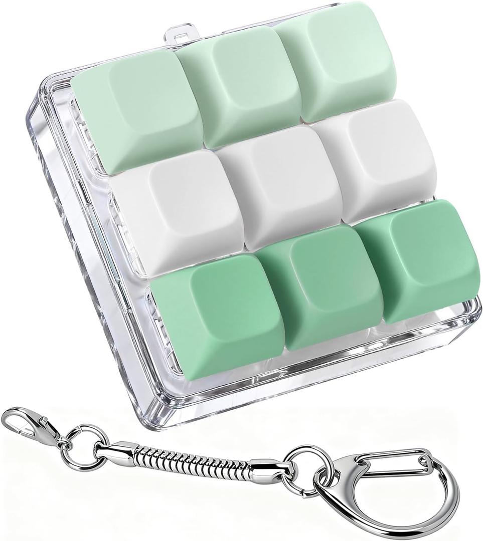 Axlksia Keyboard Fidget Toy, Fidget Clicker Keyboard Fidget Keychain, Button Fidget Gifts for Adults to Relieve Stress and Pass Time (Style A-A)