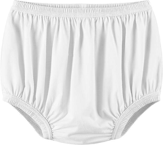 EEOST Adult Diaper Cover for Incontinence Noiseless LeakProtection Underwear Plastic Pants Over Diapers Waterproof Rubber Pants (White, 5XL)