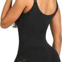 SHAPERX Women's Fajas Colombianas Shapewear Postpartum Tummy Control Body Shaper Butt Lifter Bodysuit (Black, M)