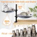 Double Layer Large Cat Desk Bed, 360 Rotating & Adjustable Shelf, 15" Thickening Desk Mounted Cat Bed with 2 Perches Holds Up to 66lbs for Office/Home