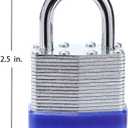 4 x Laminated Steel Key Lock, 1-9/16 in. Wide Body, 2 Padlocks Keyed Alike