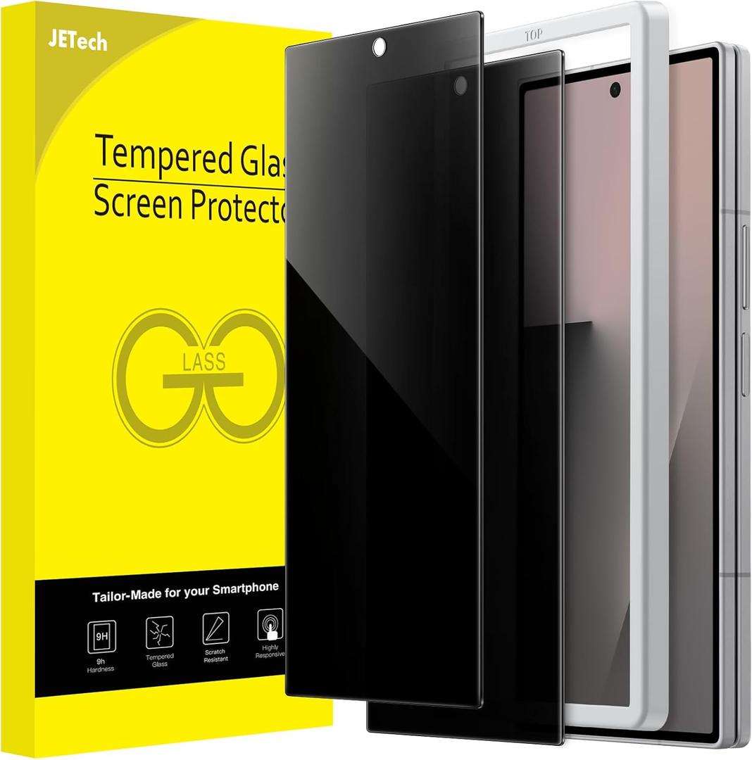 JETech Front Privacy Screen Protector for Samsung Galaxy Z Fold 7 2025, Anti-Spy Tempered Glass Film with Easy Installation Tool, Case-Friendly, 2-Pack