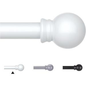 Curtain Rods for Windows 66-120 Inch, 5/8" White Curtain Rods, Stainless Steel Small Curtain Rod for Bedroom, Living Room, Kitchen, Farmhouse, Outdoor Curtain rod White (2 Pack)