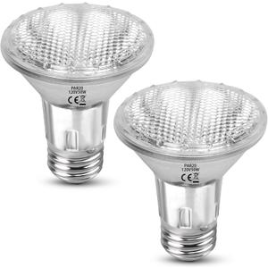Par20 Bulbs, 2 Pack 120V 50W Halogen Flood Light Bulbs, E26 Medium Base, Dimmable, Long Lasting Life, 2800K Warm White, High Output Par20 Halogen Light Bulbs for Range Hood Light Replacement