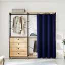 ChrisDowa Blackout Door Curtains for Doorway Privacy, Grommet Closet Curtains for Bedroom Closet Door, Thermal Insulated Doorway Cover Room Divider Drapes (1 Panel, Navy Blue, 34 x 80 Inch)