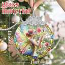 Enchanting Fairy & Rose Stained Glass Hanging Decor - Christmas Tree Ornament - Gift for Women, Mom