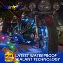 SHINIGHT 8 Pcs Motorcycle LED Light Kits, App Control Multicolor Waterproof Motorcycle LED Strip Lights with RF Remote, Music Sync & Multiple Scene Modes RGB LED Lights for Motorcycles