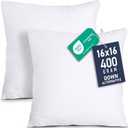 Utopia Bedding Throw Pillows Insert (Pack of 2, White) - 16 x 16 Inches Bed and Couch Pillows - Indoor Decorative Pillow
