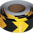 tuyrchu Yellow Black Reflective Tape 2 inch X 66 feet, Outdoor Waterproof Hazard Conspicuity Warning Industrial Marking Tape