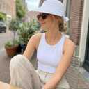2-in-1 Womens Sun Visor Sun Hat Zipper Off Ponytail Friendly, Lightweight Quick Dry, Summer UV Protection (One Size, White)