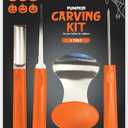 Pumpkin Carving Kit, 10-Piece Halloween Jack-O’-Lantern Decorating Set with 4 Stainless Steel Tools & 6 Stencil Patterns