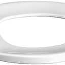 Centoco Round Toilet Seat, Heavy Duty Commercial, 300CC-001, USA, White | Plastic, Open Front No Cover, Zinc Plated Hinges, Made in the USA