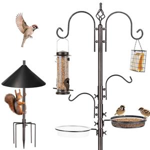 ERYTLLY Bird Feeders Bird Feeding Station Kit Bird Feeding Pole Wild Bird Feeder Hanging Kit with Squirrel Guard Baffle Suet Cage Tube Bird Feeder Planter Hanger Multi Feeder for Attracting Wild Birds