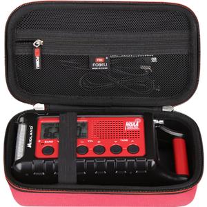 FBLFOBELI Hard EVA Storage Case Compatible with Midland ER310/ER310PRO/ER210/ER300/ER50 Emergency Crank Weather AM/FM Radio, Portable Travel Container Bag (Case Only) (Red)