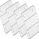 P&P CHEF Baking Cooling Rack Set for Cooking Roasting, 4-Piece Stainless Steel Wire Racks for Oven Use, Healthy & Dishwasher Safe, Rectangle, 11.6 Inch