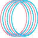 6 Pcs Exercise Hoop Detachable Fitness Rings Adjustable Plastic Toy Fitness Hoop Playground Toys Colored Circles for Teens Games Gymnastics Agility, 28 Inch(Pink, Blue)