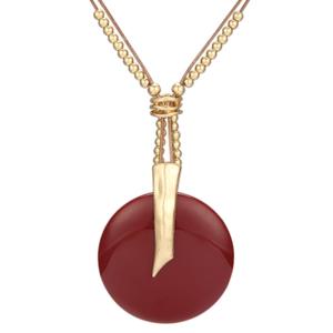 Bjesinmo Big Pendant Necklace Long Leather Necklaces for Women Natural Stone Necklace Gold Chunky Boho Necklaces for Women Bohemian Jewelry