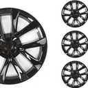 18 for Tesla Model 3 2020-2024 Hubcap ABS 18 Inch Gloss Bright Black Wheel Cover Uberturbine No Noise Wheel hub Cap Replacement Set of 4pcs Model 3 Accessories (18Inch, Model 3 18" Arachnid)
