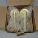 Goldenwarm Gold Door Handles Dummy, Bruhsed Gold Door Handle Zinc Alloy, No-Turning Dummy Door Levers for Closet Hallway (2 Pieces/1 Pack)