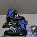 Ruthfot Adjustable Inline Skates for Boys and Girls with Full Light Up Wheels, Outdoor Rollerskates for Kids and Women (Large - Youth (4-8.5 US), Blue)