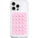 PKYAA Silicone Suction Phone Case Adhesive Mount, Upgraded Super Strong Grip, Durable, Easy to Use, Hands-Free Sticky Phone Holder for Selfies, Tiktok Videos, 2.56"x3.94" (Light Pink)